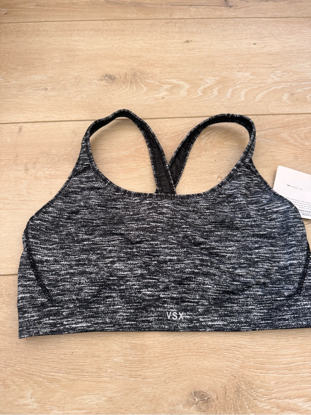 Victoria's Secret Black Marled Racerback Sports Bra